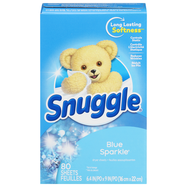 Snuggle Blue Sparkle Fabric Softener Dryer Sheets with Fresh Release