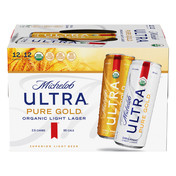 Michelob Ultra Pure Gold Light Lager Beer Organic - 12 pk