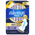 Always Maxi Size 5 Unscented Extra Heavy Overnight Pads with Wings