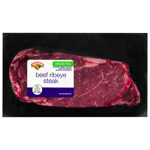 Hannaford Grass-fed Beef Ribeye Steak Fresh