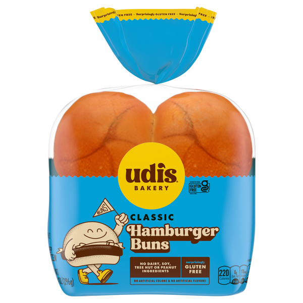 Udi's Gluten Free Classic Hamburger Buns - 4 ct Frozen