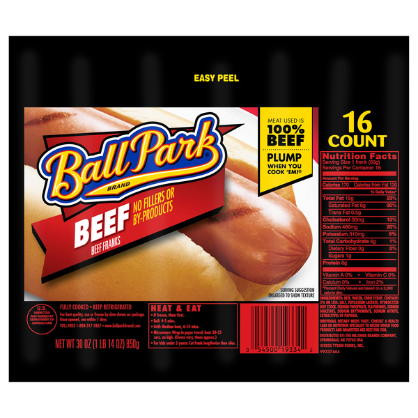 Ball Park Beef Franks - 16 ct