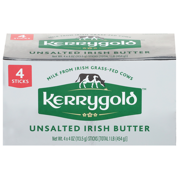 Kerrygold Grass-fed Unsalted Pure Irish Butter Sticks - 4 ct