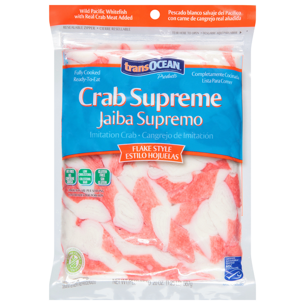 transOcean Crab Supreme Flake Style Imitation Crab Meat Fresh
