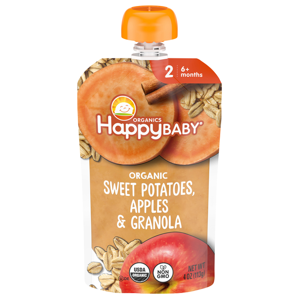 Happy Baby Organics 2 Baby Food Apples Sweet Potatoes & Granola
