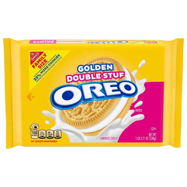 OREO Double Stuf Golden Sandwich Cookies Family Size