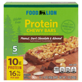 Food Lion Peanut Dark Chocolate & Almond 10g Chewy Protein Bars - 5 ct