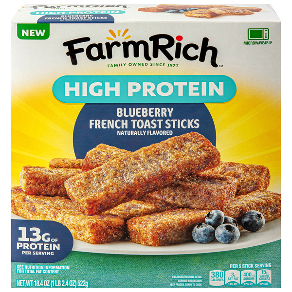 Farm Rich High Protein Blueberry French Toast Sticks Frozen