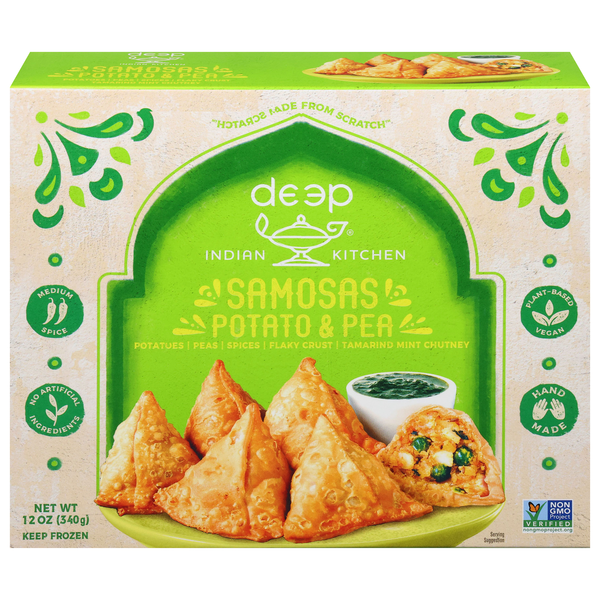 Deep Indian Kitchen Medium Spice Potato & Pea Samosa Frozen Meal