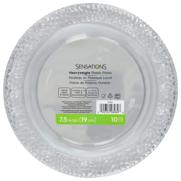 Sensations Heavyweight Plastic Plates 7.5 Inch
