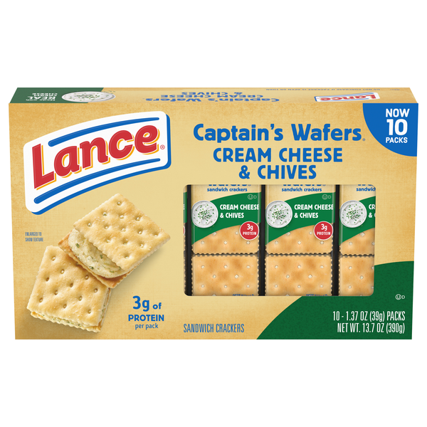 Lance Captain's Wafers Cream Cheese & Chives Sandwich Crackers - 10 ct