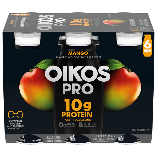 Oikos Pro 10g Protein Mango Dairy Drink - 6 pk