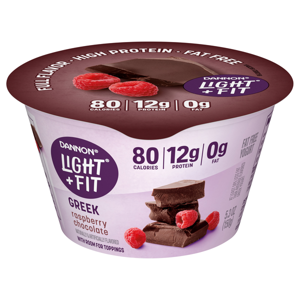 Dannon Light + Fit Fat Free Raspberry Chocolate Greek Yogurt Cup