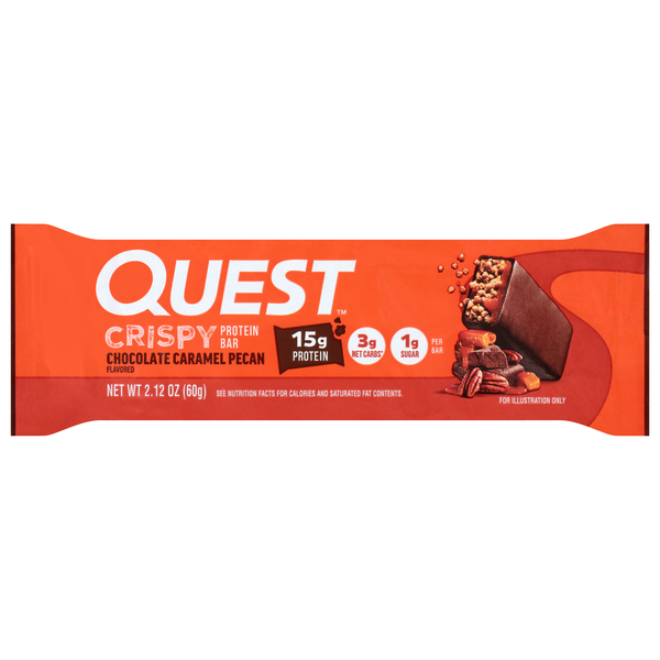 Quest Hero Keto Friendly Chocolate Caramel Pecan 15g Crispy Protein Bar
