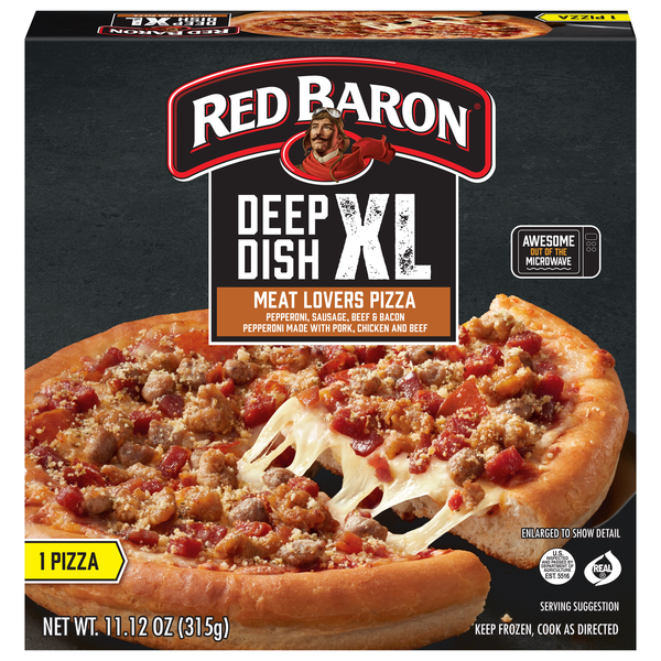 Red Baron Meat Lovers Deep Dish XL Frozen Pizza