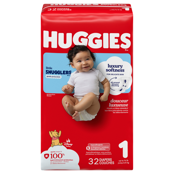 Huggies Little Snugglers Size 1 Baby Diapers Up to 14 lb