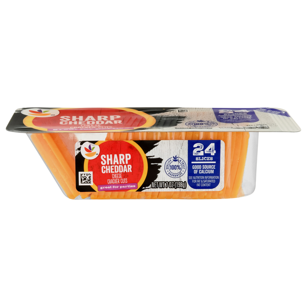 Our Brand Sharp Cheddar Cheese Cracker Cut Slices - 24 ct