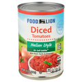 Food Lion No Salt Added Italian Style Diced Tomatoes