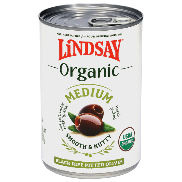 Lindsay Organic Medium Pitted Ripe Black Olives