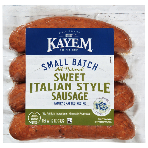 Kayem Natural Small Batch Sweet Italian Style Sausage - 4 ct