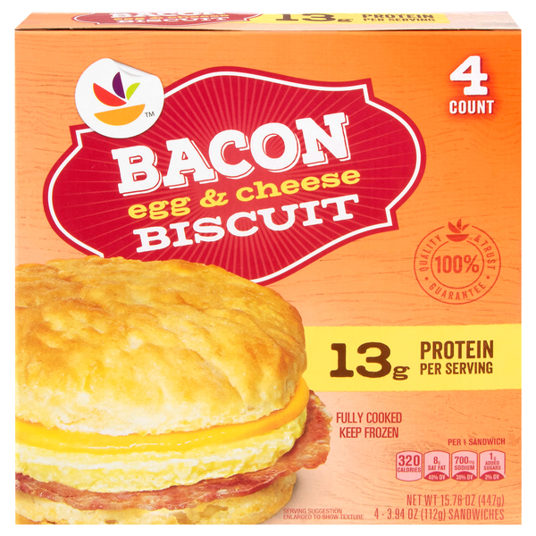 Giant Bacon Egg & Cheese Biscuit Sandwiches - 4 ct Frozen