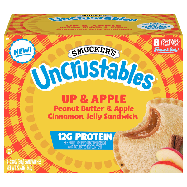 Smucker's Uncrustables PB Apple Cinnamon & Jelly Sandwich - 8 ct Frozen