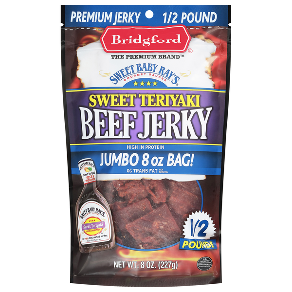 Bridgford Sweet Baby Ray's Sweet Teriyaki Beef Jerky Jumbo Bag