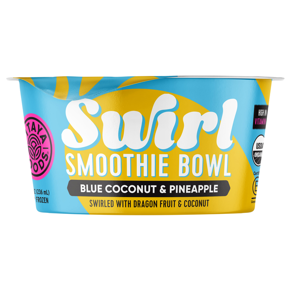 Pitaya Foods Organic Blue Coconut & Pineapple Swirl Smoothie Bowl Frozen