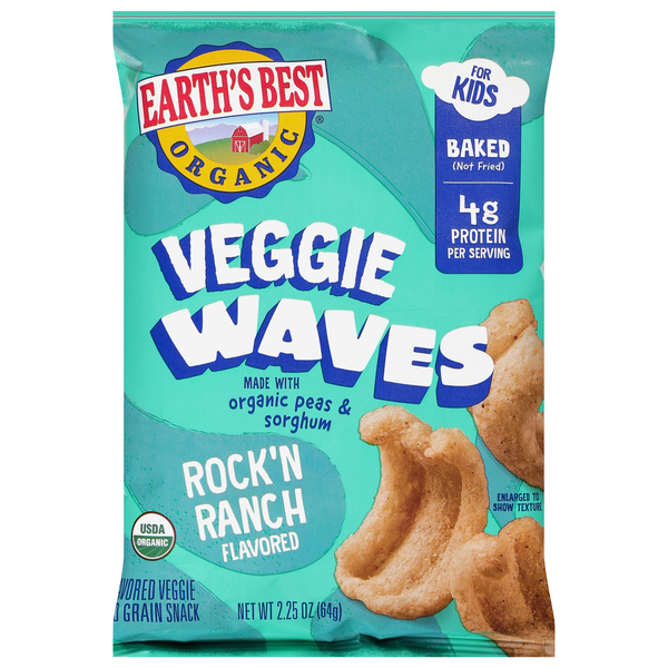 Earth's Best Organic Veggie Waves Rock'N Ranch Veggie & Grain Snack