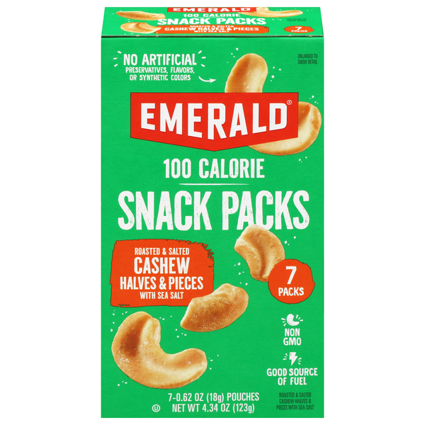 Emerald 100 Calorie Packs Roasted & Salted Cashews - 7 ct