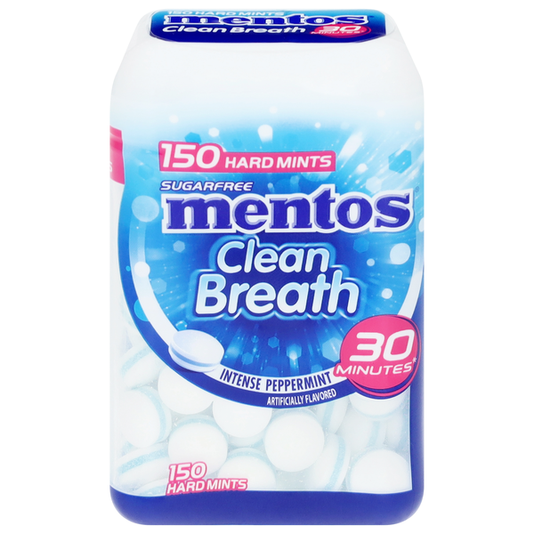 Mentos Clean Breath Sugar Free Intense Peppermint Hard Mints