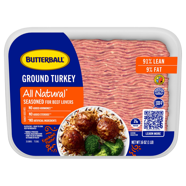 Butterball All Natural 91% Lean Ground Turkey Fresh