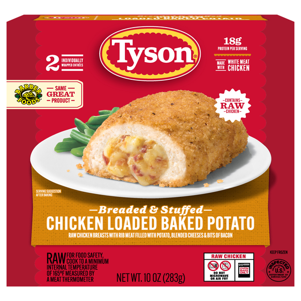 Tyson Raw Breaded & Stuffed Chicken Loaded Baked Potato - 2 ct Frozen