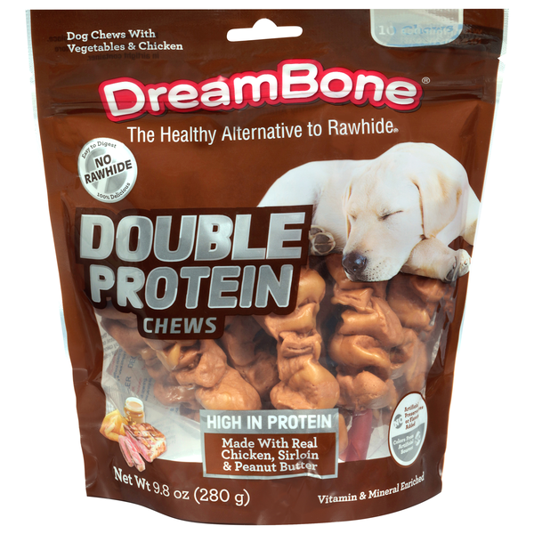 DreamBone Double Protein Chicken/Sirloin Rawhide Free Dog Chews - 10 ct