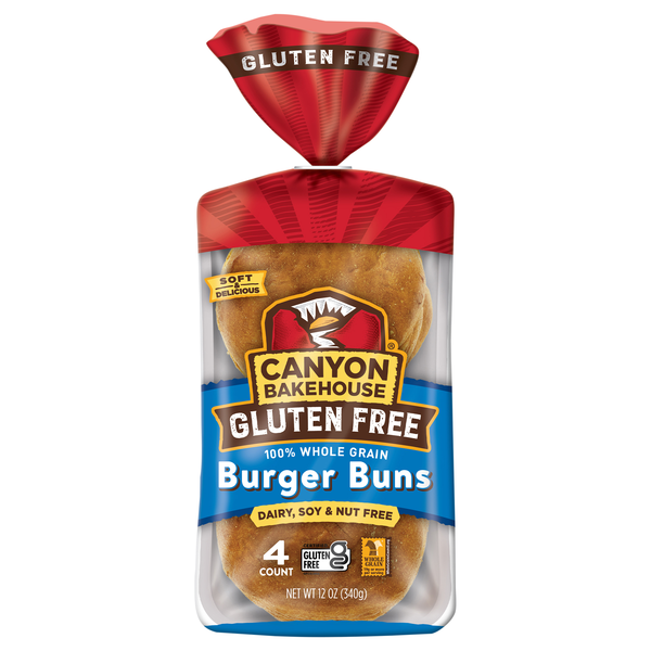 Canyon Bakehouse Gluten Free Whole Grain Hamburger Buns - 4 ct