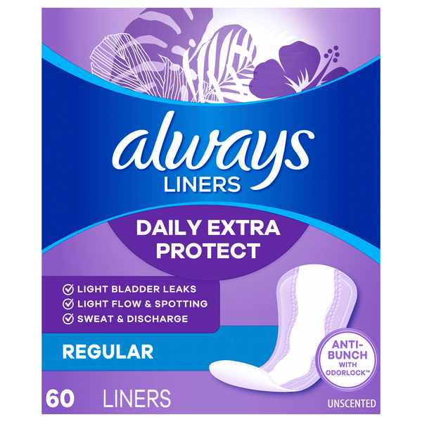 Always Anti-Bunch Xtra Protection Unscented Regular Liners