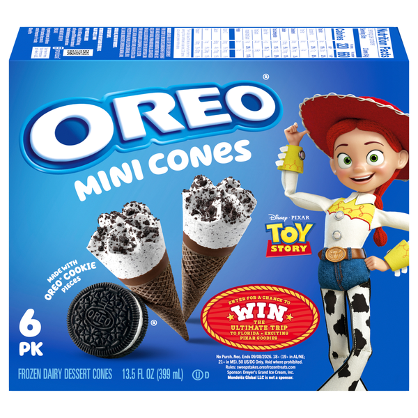 OREO Mini Frozen Dairy Dessert Cones - 6 ct