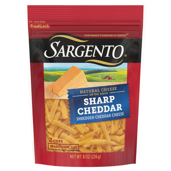 Sargento Off The Block Traditional Cut Shredded Sharp Cheddar Cheese