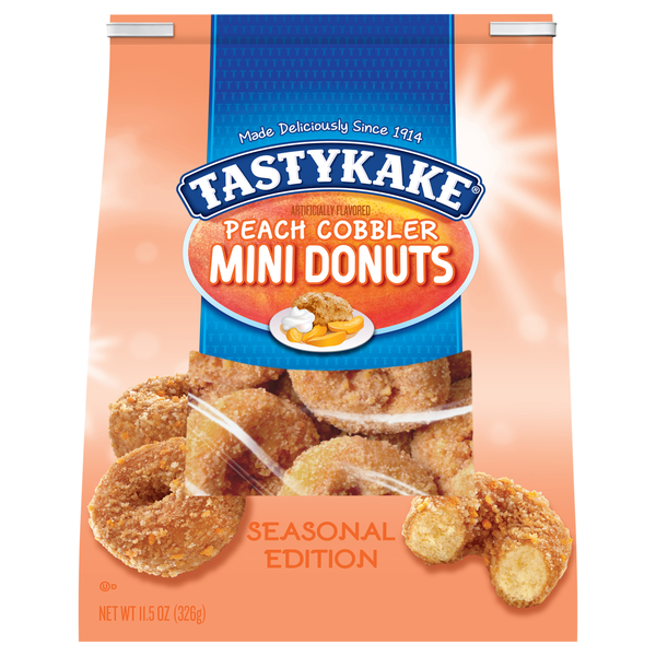 Tastykake Seasonal Edition Mini Peach Cobbler Donuts