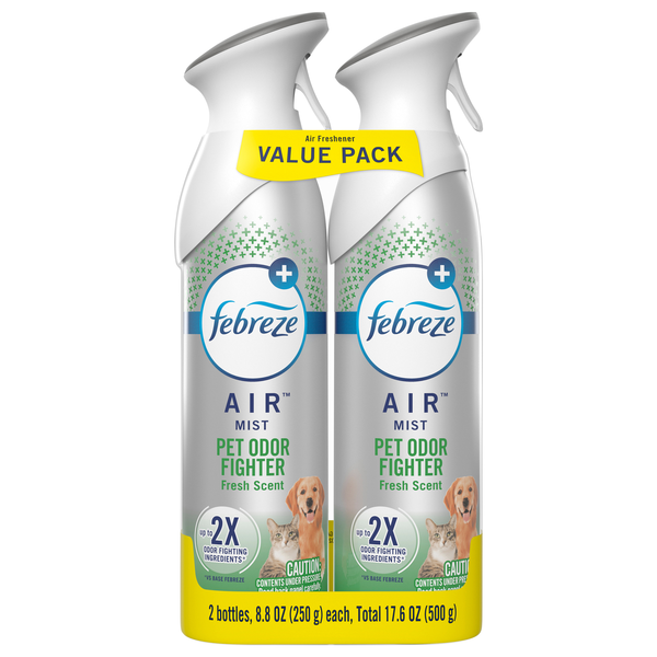 Febreze Air Pet Odor Eliminator Fresh Air Freshener Trigger Spray - 2 ct