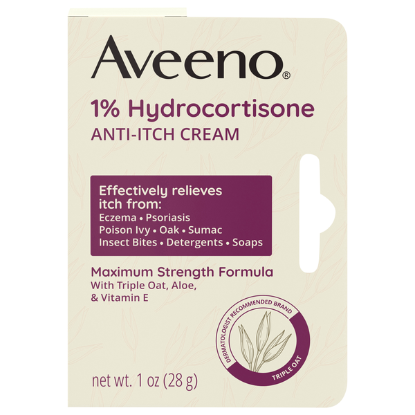 Aveeno 1% Hydrocortisone Anti-Itch Cream Maximum Strength Formula