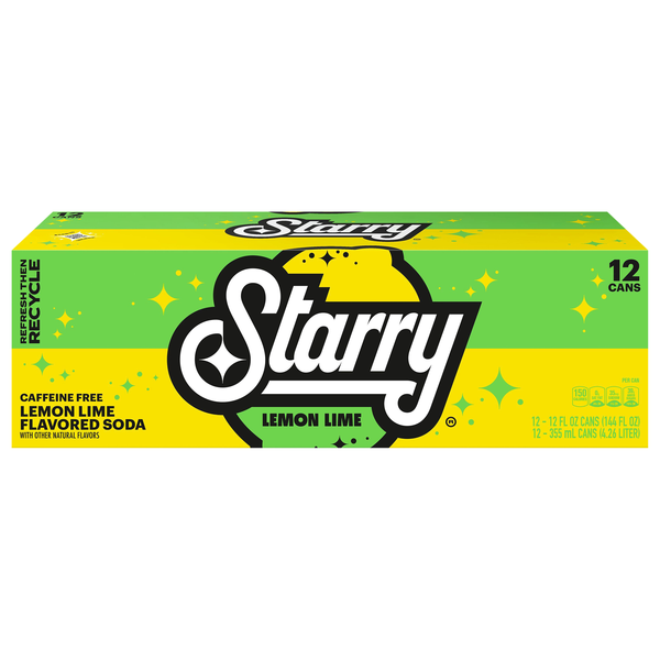 Starry Lemon Lime Soda Caffeine Free - 12 pk