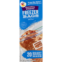Our Brand Reclosable with Double Zipper Quart Freezer Bags