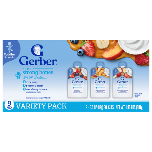 Gerber Snacks Toddler Fruit & Yogurt Favorites Variety Pack - 9 ct