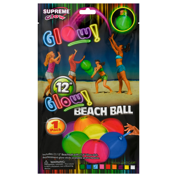 Save on Supreme Glow Beach Ball 12 Inch Blue Order Online Delivery GIANT