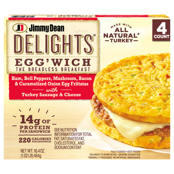Jimmy Dean Delights Egg'wich Turkey Sausage & Cheese Frittatas - 4 ct