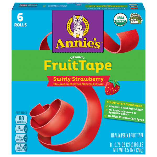 Annie's Organic Swirly Strawberry Fruit Tape - 6 ct