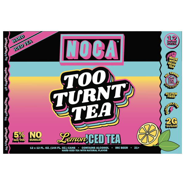 Noca Too Turnt Hard Tea with Hint of Lemon - 12 pk