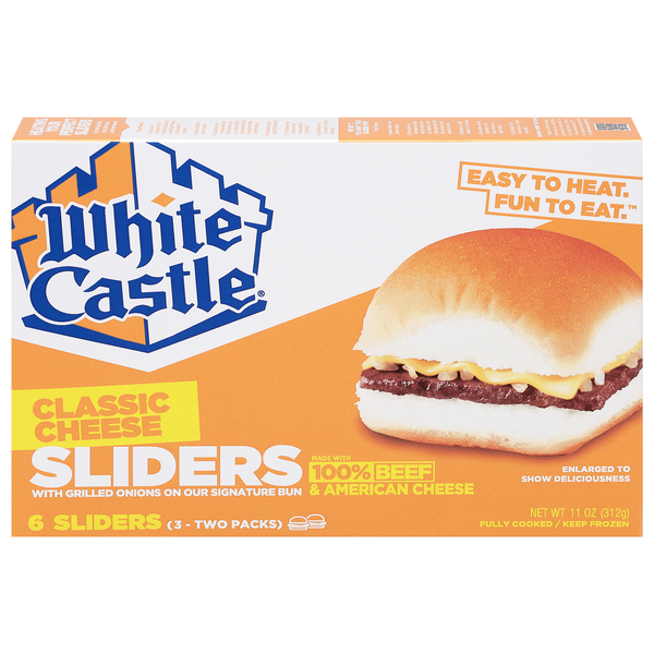 White Castle Classic Cheese Sliders - 6 ct Frozen