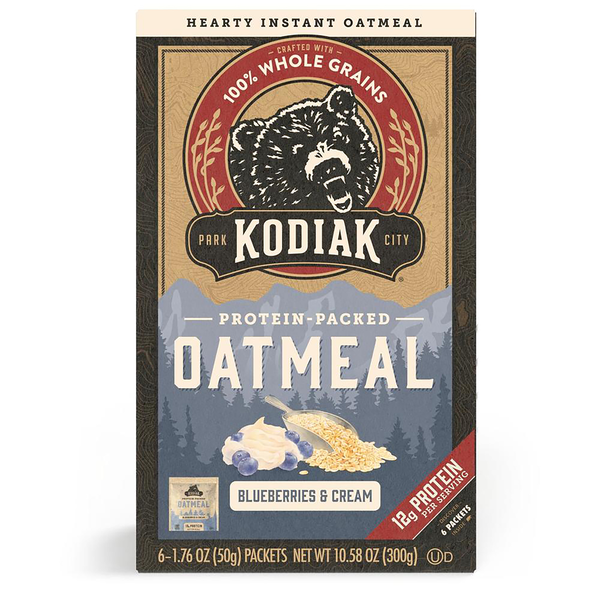 Kodiak Blueberries & Cream Protein-Packed Hearty Instant Oatmeal - 6 ct